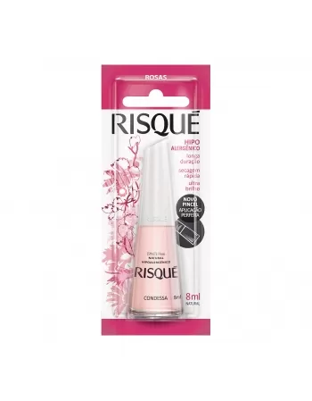 Esmalte Risqué Rosas Natural Condessa 8Ml - Caixa Com 6 Unidades Blister