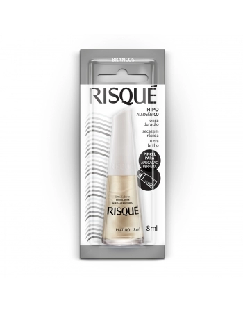 Esmalte Risqué Cintilante Platino 8Ml - Caixa Com 6 Unidades Blister