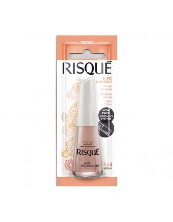 Esmalte Risqué Nude Metálico Gota Dos Anjos 8Ml - Caixa Com 6 Unidades Blister