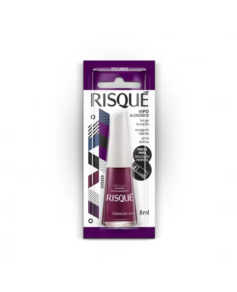 Esmalte Risqué Escuro Cremoso Turmalina 8Ml - Caixa Com 6 Unidades Blister