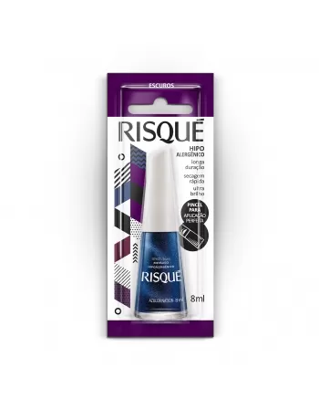 Esmalte Risqué Escuros Metálicos Azulcrination 8Ml - Caixa Com 6 Unidades Blister