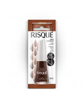 Esmalte Risqué Terroso Cremoso Café Brasileiro 8Ml - Caixa Com 6 Unidades Blister