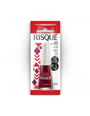 Esmalte Risqué Cremoso Escarlate 8Ml - Caixa Com 6 Unidades Blister