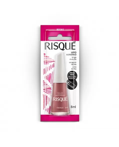 Esmalte Risqué Rosas Cremosos Energia 8Ml - Caixa Com 6 Unidades Blister