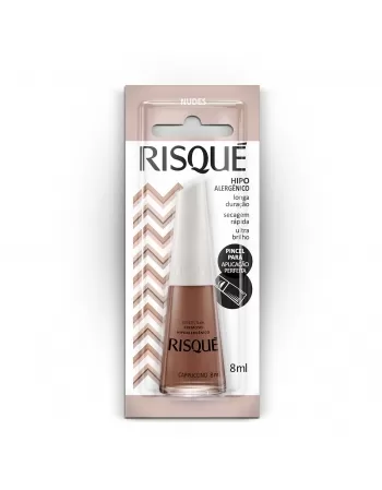 Esmalte Risqué Nudes Cremosos Cappuccino 8Ml - Caixa Com 6 Unidades Blister