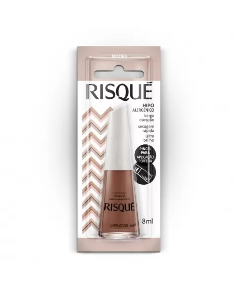 Esmalte Risqué Nudes Cremosos Cappuccino 8Ml - Caixa Com 6 Unidades Blister