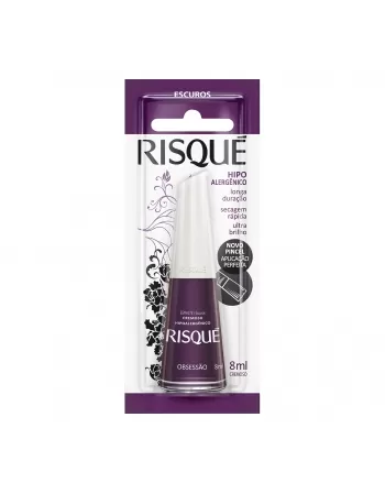 Esmalte Risqué Escuro Cremoso Obsessão 8Ml - Caixa Com 6 Unidades Blister