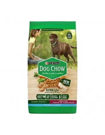 Ração Seca Dog Chow Para Cães Adultos - Sabor Frango E Arroz 3Kg