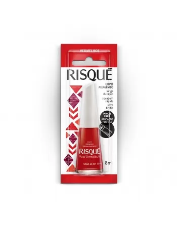 Esmalte Risqué Sete Vermelhos Toque De Ira 8Ml - Caixa Com 6 Uidades Blister