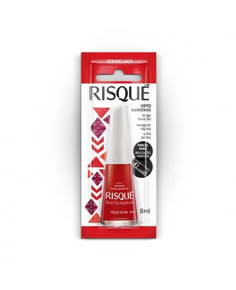 Esmalte Risqué Sete Vermelhos Toque De Ira 8Ml - Caixa Com 6 Uidades Blister