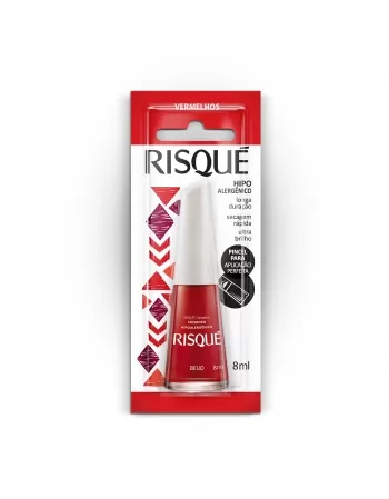 Esmalte Risqué Vermelho Cremoso Beijo 8Ml - Caixa Com 6 Unidades Blister