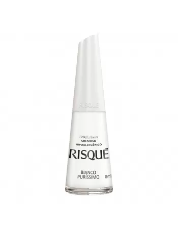 Esmalte Risqué Branco Cremoso Branco Puríssimo 8Ml - Caixa Com 6 Unidades Nu