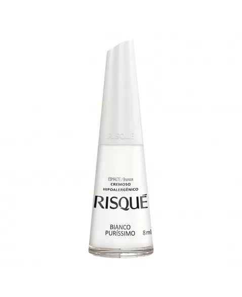 Esmalte Risqué Branco Cremoso Branco Puríssimo 8Ml - Caixa Com 6 Unidades Nu