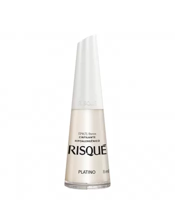 Esmalte Risqué Cintilante Platino 8Ml - Caixa Com 6 Unidades Nu