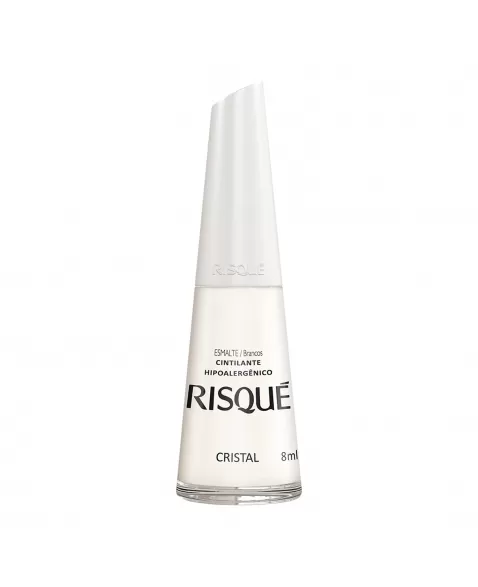 Esmalte Risqué Branco Cintilante Cristal 8Ml - Caixa Com 6 Unidades Nu