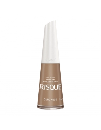 Esmalte Risqué Nude Metálico Ouro Nude 8Ml - Caixa Com 6 Unidades Nu