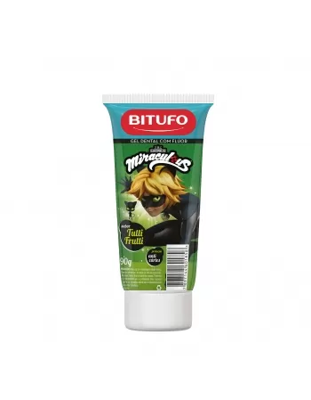 Gel Dental Bitufo Miraculous Com Flúor Sabor Tutti-Frutti 90G