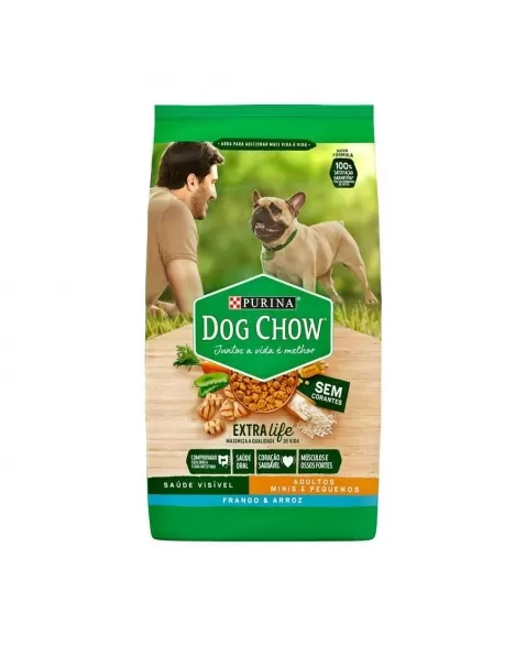 Ração Seca Dog Chow Para Cães Adultos De Raças Pequenas - Sabor Frango E Arroz 3Kg