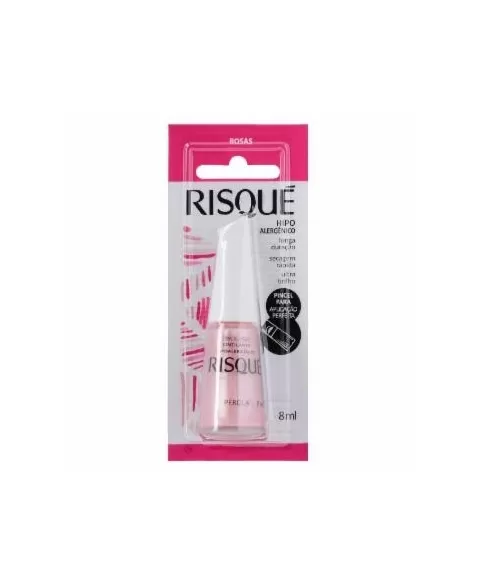 Esmalte Risqué Rosas Cintilantes Pérola 8Ml - Caixa Com 6 Unidades Blister