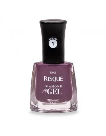 Esmalte Risqué Diamond Gel Veludo Rosé Cremoso 9,5ml - Caixa com 6 unidades NU