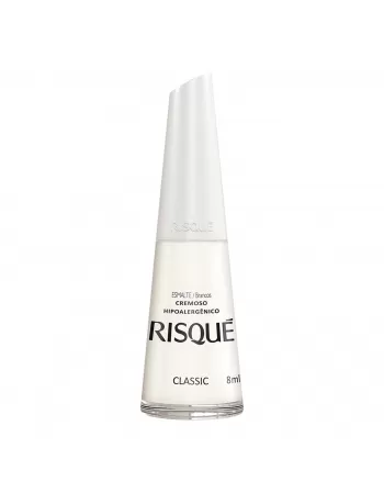 Esmalte Risqué Branco Cremoso Classic 8Ml - Caixa Com 6 Unidades Nu