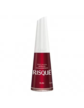 Esmalte Risqué Vermelho Metálico Rubi 8Ml - Caixa Com 6 Unidades Nu