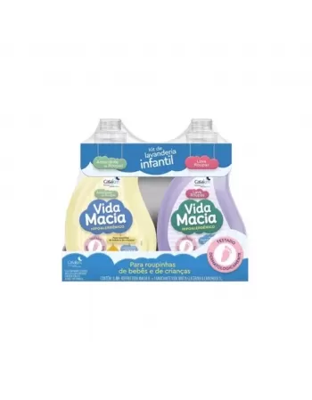 Kit Lava Roupas Líquido + Amaciante Camomila Vida Macia 1L