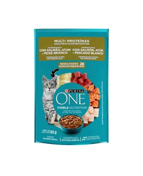 CAT ONE SACHET MULT PROTEI SALM.ATUM.PEIX BRANC 85G