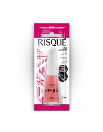 Esmalte Risqué Rosas Cremoso Bela E Poderosa 8Ml - Caixa Com 6 Unidades Blister