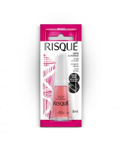 Esmalte Risqué Rosas Cremoso Bela E Poderosa 8Ml - Caixa Com 6 Unidades Blister