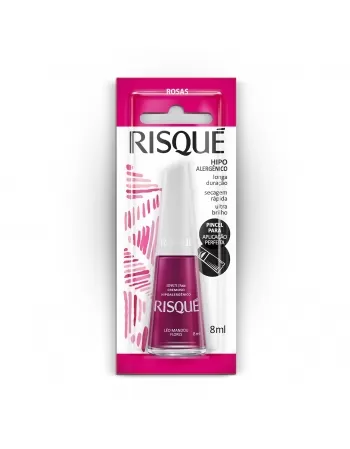 Esmalte Risqué Rosas Cremoso Léo Mandou Flores 8Ml - Caixa Com 6 Unidades Blister