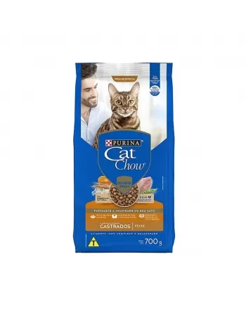 Ração Seca Cat Chow para Gatos Castrados Peixe 700g