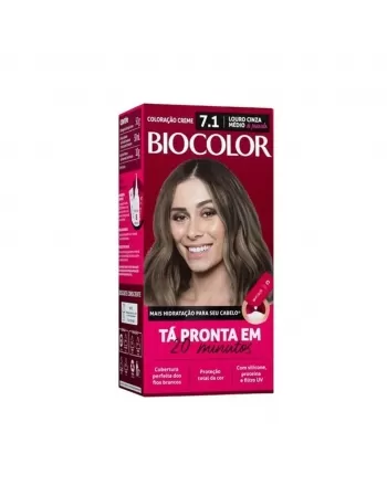 Tinta de Cabelo Biocolor Mini Kit 7.1 Louro Cinza Médio de Passarela