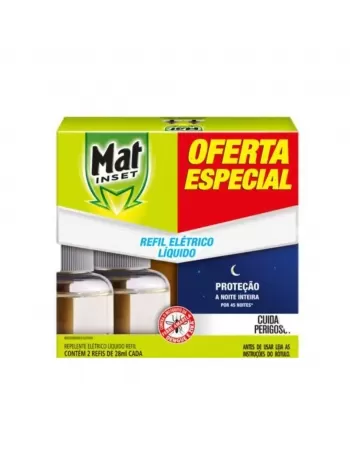 Mat Inset Elétrico Líquido Refil 28ml 45 Noites - Com 2 Unidades