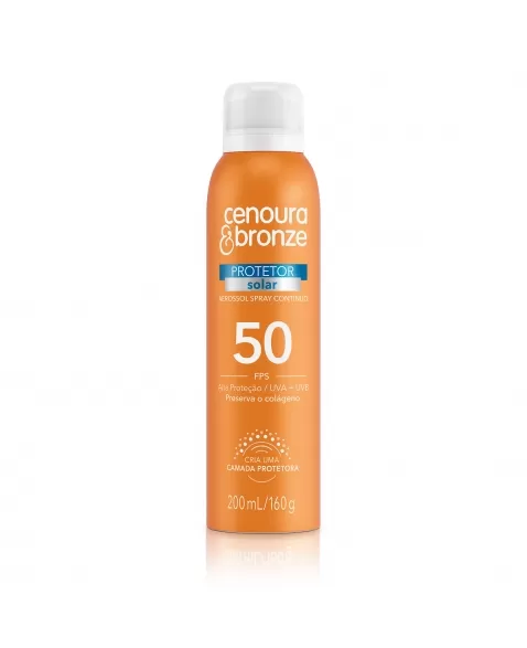 Protetor Solar Aerosol Cenoura E Bronze Fps 50 Com 200Ml