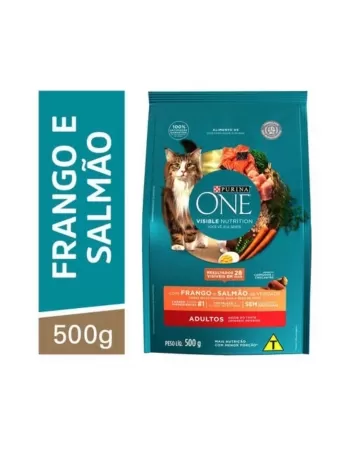 Ração Seca Cat One Para Gatos Adultos Frango e Salmão 500g