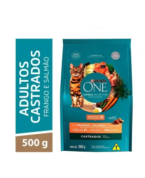 ONE CAT ESTELIZADOS FRANGO SALMAO 500G