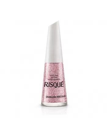 Esmalte Risqué Efeitos Glitter Granulado Rosé 8Ml - Caixa Com 6 Unidades Nu