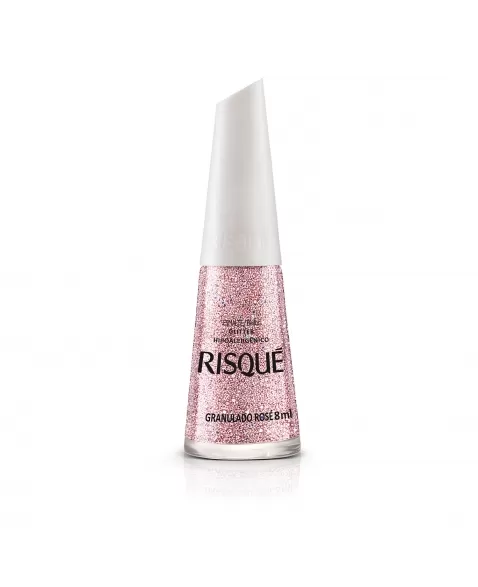 Esmalte Risqué Efeitos Glitter Granulado Rosé 8Ml - Caixa Com 6 Unidades Nu