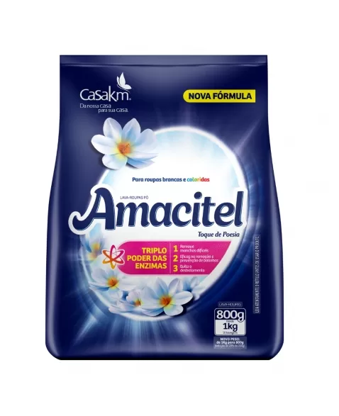 LAVA ROUPA PO.AMACITEL TOQUE DE POESIA 800G