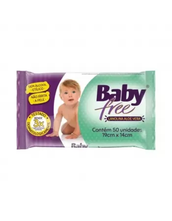 Toalha Umedecida BabyFree com 50 unidades