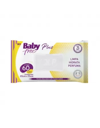 Toalha Umedecida BabyFree com 60 unidades