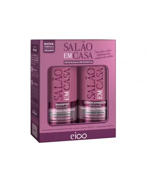 Kit Eico Salão em Casa Shampoo 800ml + Condicionador 800ml - Cronograma Profissional