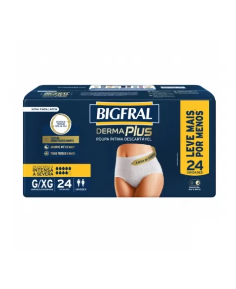 FRALDA BIGFRAL ROUPA INT DERMA PLUS GD/XG C/24