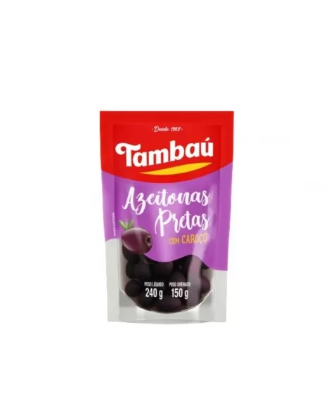 Azeitona Preta Com Caroço Pouch Tambaú 150g