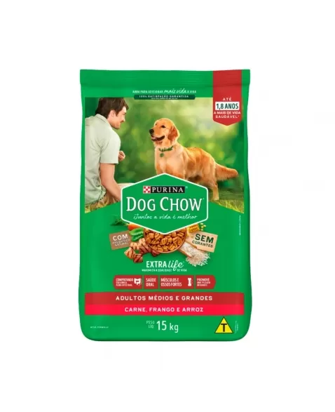 Ração Dog Chow Para Cães Adultos Médios e Grandes 15Kg