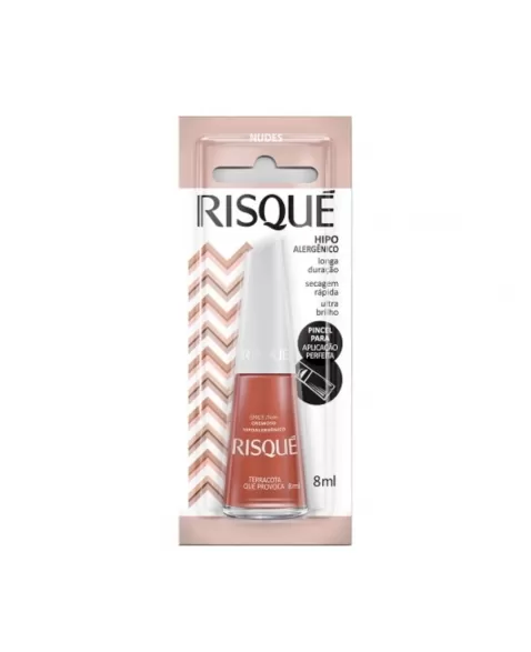 Esmalte Risqué Nude Cremoso Terracota Que Provoca 8Ml - Caixa Com 6 Unidades Blister