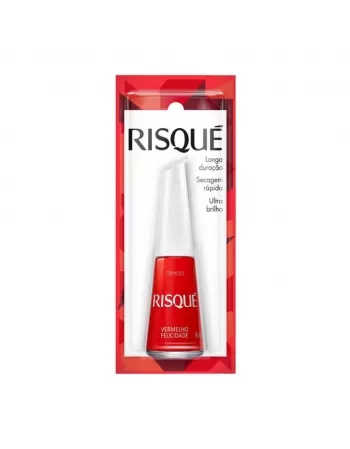 Esmalte Risque Vermelho Felicidade 8ml - Caixa com 6 Unidades Blister