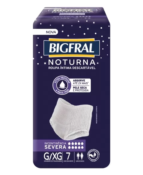 Fralda Bigfral Roupa Intima Noturna G/XG - Com 7 Unidades