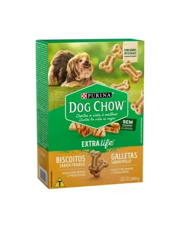 Biscoito Dow Chow Adulto Mini e Pequeno 500g